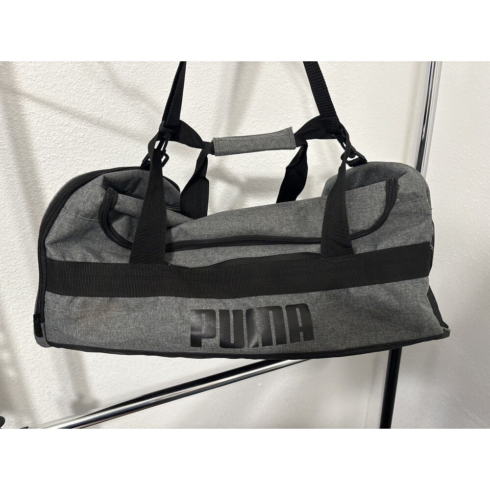 PUMA Evercat Demand Sport Duffel Bag Large Grey Black Gym Travel Luggage